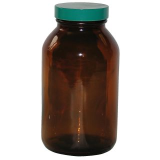 Relius Solutions Wide Mouth Amber Glass Bottles   16 Oz. Capacity   Amber