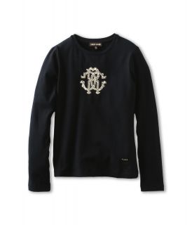 Roberto Cavalli Kids Z78140 Z1550 Girls L/S Tee w/ Design Girls T Shirt (Black)