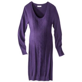 Liz Lange for Target Maternity Long Sleeve Cable Sweater Dress   Purple M