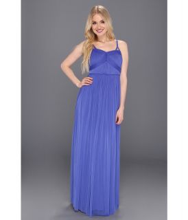 Jessica Simpson Gathered Spaghetti Strap Gown w/ Bust Detail Womens Dress (Blue)