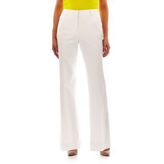 LIZ CLAIBORNE Sophie Secretly Slender Pants, White, Womens