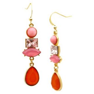 Dangle Earrings   Gold/Pink