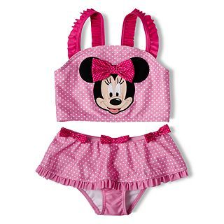 Disney Pink Minnie Mouse 2 pc. Swimsuit   Girls 2 10, Pink, Girls