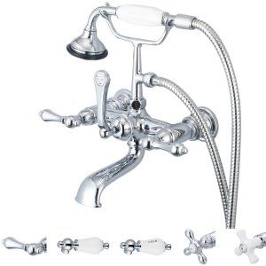 Water Creation F6 0010 01 PX Vintage Classic 7 In. Spread Wall Mount Tub Faucet