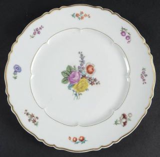 Haviland Nymph Luncheon Plate, Fine China Dinnerware   France, Floral Rim & Cent