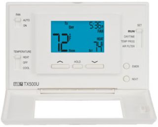 LUX Thermostats TX500U LUX Thermostat, 52 Day Digital Programmable Universal Smart Temp