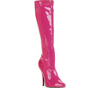 Womens Pleaser Seduce 2000   Hot Pink Stretch Patent Boots