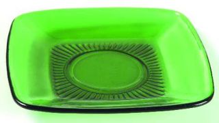 Anchor Hocking Charm Forest Green Saucer Only   Fire King,Green,Square,1940 60S