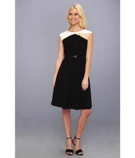 Calvin Klein Color Block Dress CD3X1C57 Womens Dress (Black)