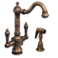 Whitehaus WHKSDTLV3 8204 PC Vintage III Dual Handle Faucet with Traditional Swiv