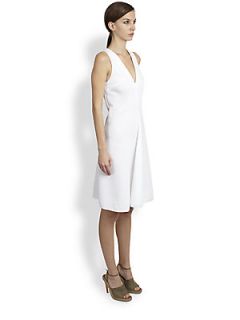 Stella McCartney V Neck Flare Dress   Optical White
