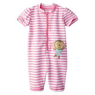 Just One You by Carters Infant Girls Striped Full Body Rashguard   Pink 6 M