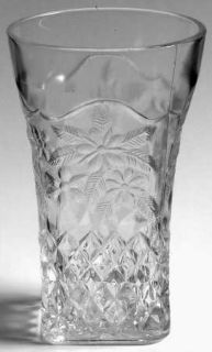 Indiana Glass Pineapple & Floral Clear Flat Iced Tea   Clear  Depression Glass