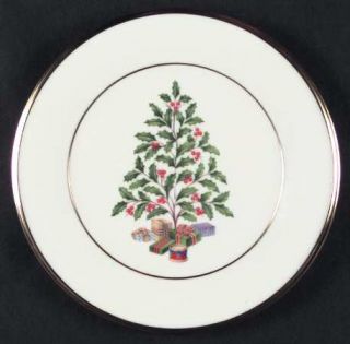 Lenox China Holiday Tree Gold Accent Salad Plate, Fine China Dinnerware   Gold T