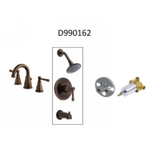 Danze D990162 Eastham Widespread Lavatory Faucet, Tub & Shower Trim with Rough V