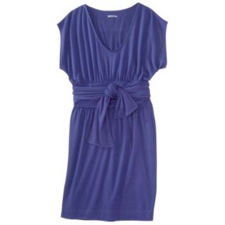 Merona Womens Shirred Dress w/Tie Back   Blue   M