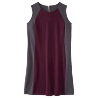 Mossimo Womens Plus Size Sleeveless Ponte Color block Dress   Purple/Gray 3