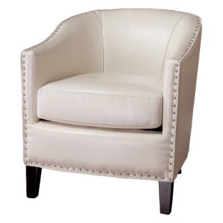 Best Selling Home Decor Furniture LLC White Studded Club Chair   260822