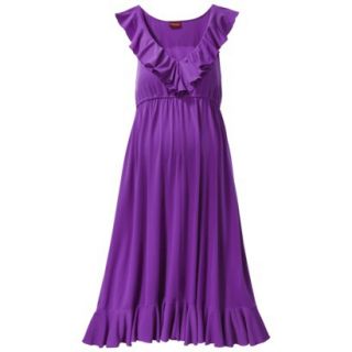 Merona Maternity Sleeveless Ruffle Trim Dress   Purple L