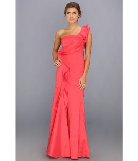 Jessica Simpson One Shoulder Ruffle Gown Womens Dress (Red)