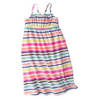 Cherokee Infant Toddler Girls Bow Back Maxi Dress   Neon Stripe 4T