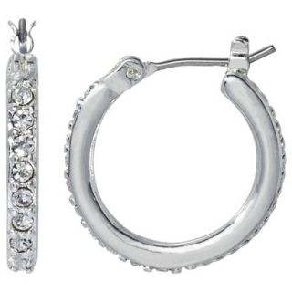 Lonna & Lilly Small Hoop with Stone   Silver