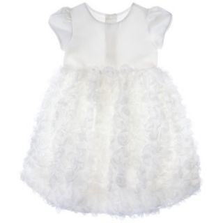Rosenau Infant Toddler Girls Rosette Capsleeve Dress   Wht 18 M