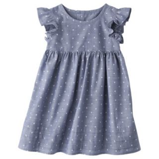 Cherokee Infant Toddler Girls Polkadot Flutter Sleeve Dress   Blue 18 M