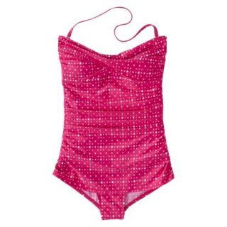 Clean Water Womens Polka Dot Swim Dress  Pink S