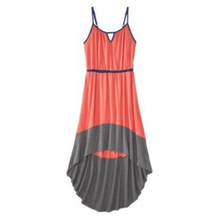 Merona Womens Knit Colorblock High Low Hem Dress   Clear Mango/Gray   XL