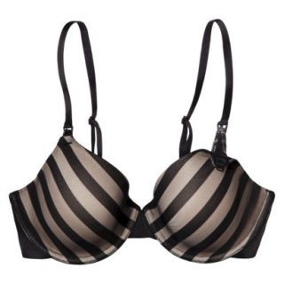 Gilligan & OMalley Womens Full Coverage Nursing Bra   Shadow Stripe Black 34C