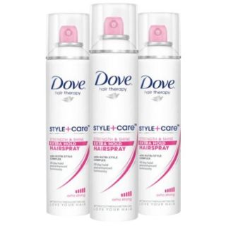 Dove Styling Aid Strength & Shine Extra Hold Aersolo Hair Spray 3 Pack Bundle