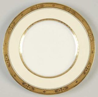 Royal Worcester Diana Cream Salad Plate, Fine China Dinnerware   Gold Encrusted,