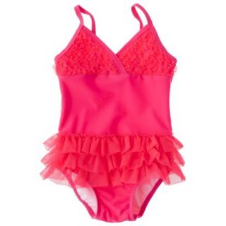 Circo Infant Toddler Girls 1 Piece Tutu Swimsuit   Pink 3T