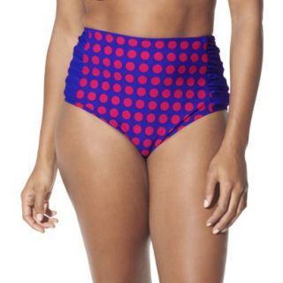 Womens Plus Size High Waist Swim Shorts   Cobalt Blue/Fire Red 22W