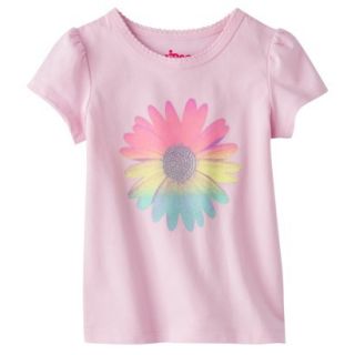 Circo Infant Toddler Girls Short Sleeve Rainbow Flower Tee   Light Pink 2T