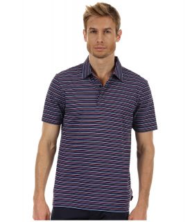 Michael Kors Collection Short Sleeve Striped Polo Mens Short Sleeve Pullover (Black)