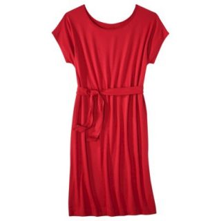 Merona Womens Plus Size Short Sleeve Belted Dress   Red 3