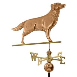 Good Directions Golden Retriever Weathervane   Polished Copper