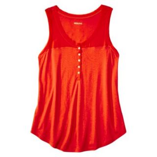 Merona Womens Knit to Woven Tank   Orange Zing   XL