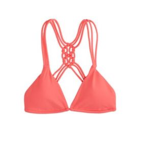 Coral Burst AE Macrame Triangle Bikini Top, Womens XXS