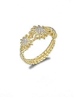 David Yurman 18K Yellow Gold & Diamond Starburst Ring   Gold