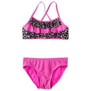 Xhilaration Girls 2 Piece Pink Swimsuit   S