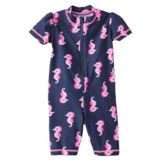 Just One You by Carters Infant Girls Seahorse Full Body Rashguard   Navy 6 M