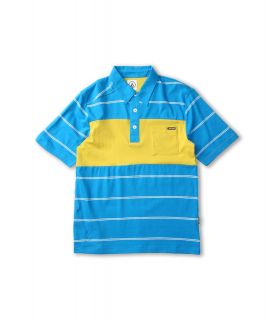 Volcom Kids Blackout Stripe S/S Polo Boys Short Sleeve Pullover (Blue)