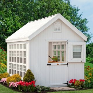Little Cottage 8 x 16 ft. Colonial Gable Greenhouse with Optional Floor Kit  