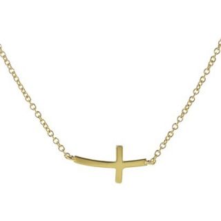 Sterling Silver Cross Necklace   Gold