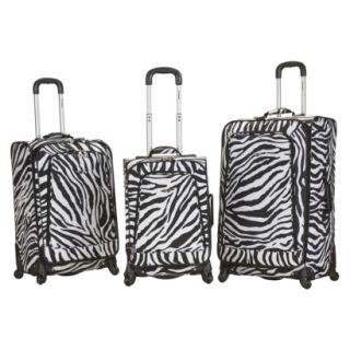 Rockland Fusion 3 pc. Expandable Spinner Luggage Set   Zebra