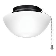 Nutone LK50DBQ Fan, Outdoor Ceiling Fan Light Kit with Opaque White Glass Barbeque Black Trim