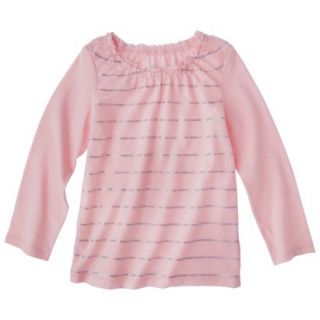 Cherokee Infant Toddler Girls Long sleeve Foil Stripe Tee   Pink 3T